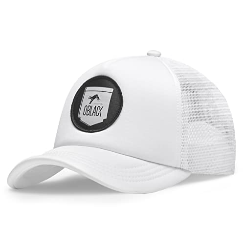 Oblack Gorras De Hombre Blanco Classic Total White Gorras Mujer Beisbol Ajustable Con Visera Acolchada Y Rejilla Negra - Gorra Trucker Oblack Gorras De Hombre Blanco Classic Total White Gorras Mujer Beisbol Ajustable Con Visera Acolchada Y Rejilla Negra - Gorra Trucker