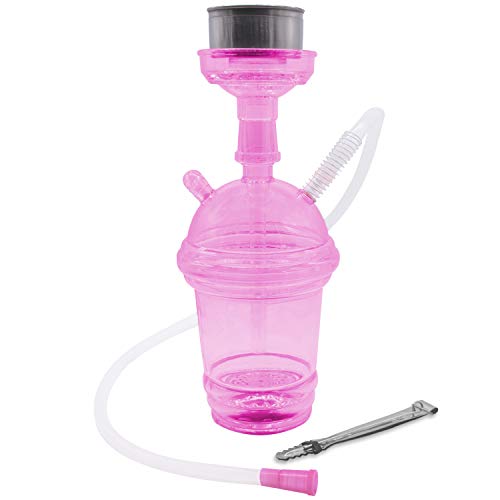 VeeBoost Cup Portable Hookah Set with Shisha Accessories, LED Water Pipe, Flexible Tube