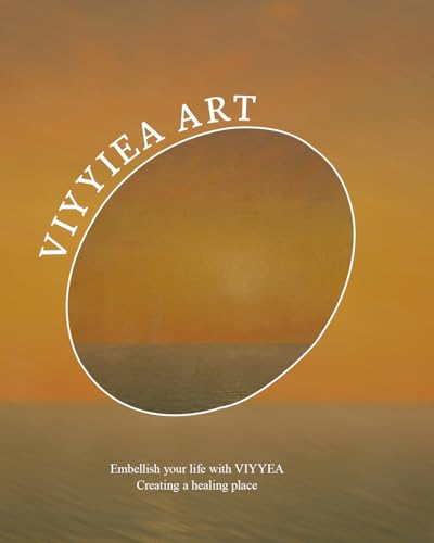 Image of VIYYIEA Vintage Gold Framed Wall Art for Living Room, Landscape Canvas Prints Home Decor, Oil Painting Picture, Bedroom Wall Decor Gifts for Friends or Family -【Afterglow】-(10L x 8W)