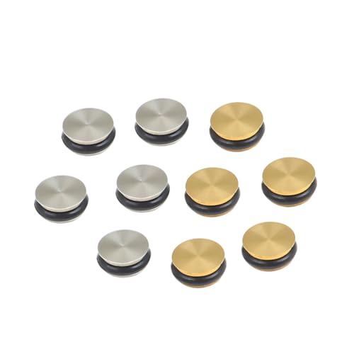 FAVOMOTO 10 PCS Metal Flute Plugs, Universal Flute Open Hole Plugs Flageolet Key Sockets Cover Wind Music Repair Parts Accessories for Musician