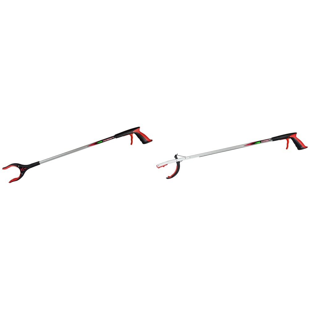 The Helping Hand Company LP2133IB Streetmaster Pro-Litter Picker, Red/Silver, 33-Inch & LP1133IB Litter Picker Litterpicker Pro, Red/Silver, 33-Inch