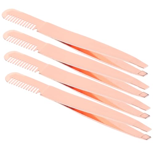 ASAKKURA 4 Pinzas Para Cejas, Pinzas Para Extensiones De Pestañas, Pinzas Aplicadoras De Pestañas, Pinzas De Precisión Para Depilar Cejas, Pinzas De Precisión, Herramienta Para Pestañas,