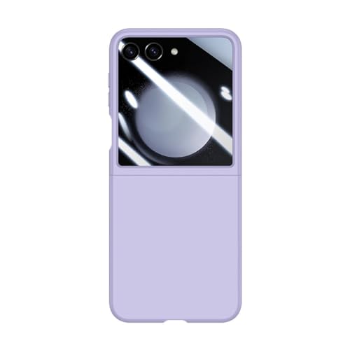 Coque Samsung Z Flip 5 violette mate avec film en verre trempé intégré