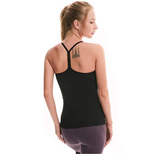 ChengBeautiful Yoga Tops Yoga Vest With Chest Pad Nylon Solid Color Shockproof Running Sports Underwear for Women (Color : A, Size : L)
