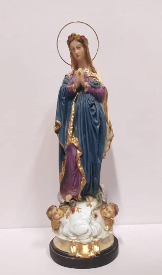 Generico ArteSacraCaravaggio Statua della Madonna Immacolata Concezione, Miracolosa, cm 32,5 (12,79 inches) in resina decorata a mano di produzione artigianale