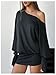 SOLY HUX Women's Long Sleeve Off The Shoulder Dress Y2k Mini Dress Streetwear Music Festival Outfits Solid Black X-Small