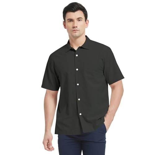 Men's Silk Hawaiian Short Sleeve Button Down Shirt Casual Tropical Holiday Beach Shirts3