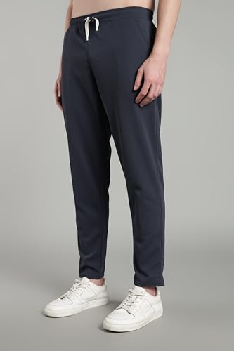 Image of SWADESI STUFF Men's Cotton Blend Track Pants, Black, Comfort Fit with Drawstring, Side Pockets for Regular Wear, Sports, Joggers