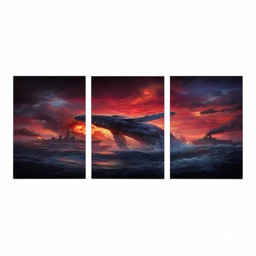 Peinture Numero Adulte Bateau et Baleine Kit Art Thérapie Anti-Stress