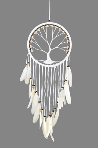 OMA Dream Catcher, Tree of Life Design with Feathers and