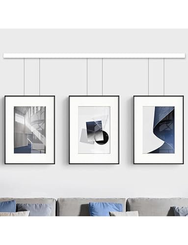 Image of Gallery Art Hanging Rail,100cm Long Picture Rail Hanging Hooks,Picture Hanging Track,Picture Rail Hooks & Installation Hardware(Rope 250cm)