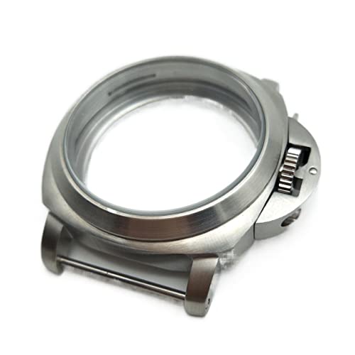 ARSMI 44mm Uhrengehäuse Silber gebürstet 316L-Gehäuse for 6649/6498 Bewegungsrückseite Abdeckung Perspektive 44-2 Fall