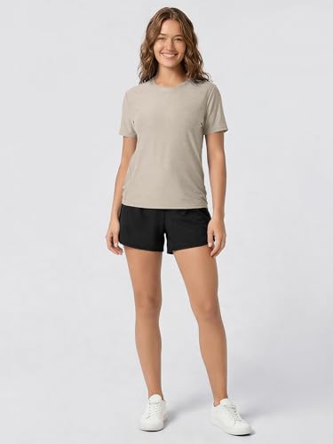 Image of ODODOS Women's Performance Cropped Tee Ultra Soft odSTRATUM Tech Short Sleeve Relaxed Top Crew Neck T-Shirts