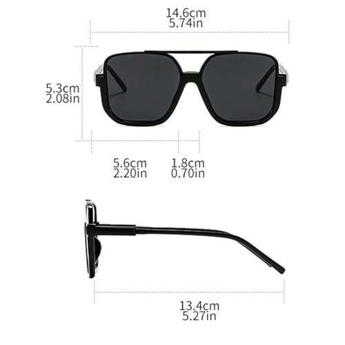 Fashion Vintage Big Square Sunglasses Half Frame UV400 Sun Shades Women Men Trendy Design Sun Glasses Eyewear4