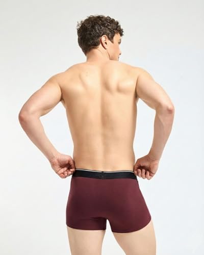 Image of Wellbi Mens Bamboo-Cotton Solid Trunks | 3x Softer Than Cotton | Breathable | Moisture-Wicking | 5x Odour Control | 4-Way Stretch | No Ride-Up Underwear