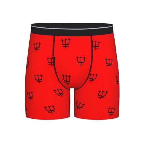 Devil Pattern Funny Men'S Long Leg Boxer Briefs Soft Breathable Quick Dry Underwear