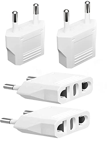 image for Kioosdinfely 4 Pack of US/CA to EU European Plug Adapter-Type C Plug, 