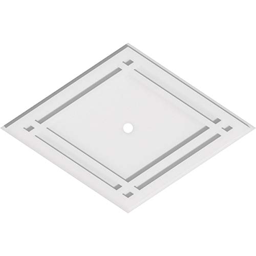 Image of Ekena Millwork CMP26X17DD-01000 Diamond Architectural Grade PVC Contemporary Urethane Ceiling Medallions 26 inchW x 17 3 /8 inchH x 1 inchID x 9 inchC x 1 inchP