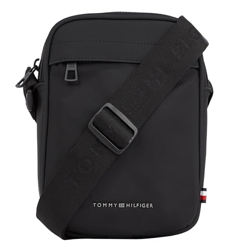 Tommy Hilfiger Sac à Bandoulière Homme Repreve Mini Reporter avec Logo, Noir (Black), Taille Unique