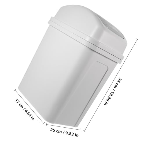 Caneca de basura con tapa basculante de plástico blanco miniatura 2