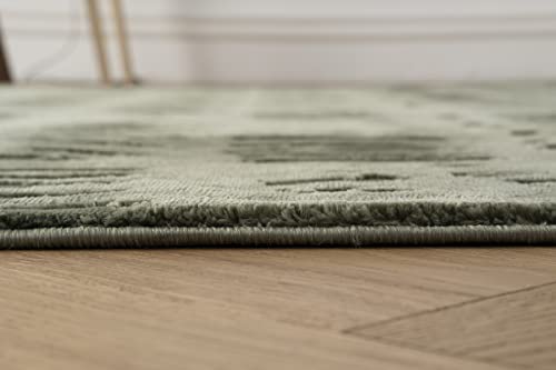 Revival Rugs Shell 7'10"x10' Washable Area Rug for Living Room Bedroom - 100% Recycled Oeko-TEX Certified, Medium Pile, Green - Image 6