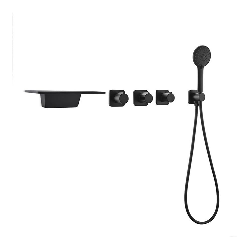 Blyqxs Black Bath Faucet /Chrome In-Wall Bathtub Faucet Concealed Yg1001