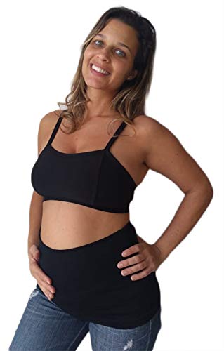 Extensor prolongador de calça para gestante com 2 faixas (Azul marinho/Preta, G/GG veste 42 ao 46)