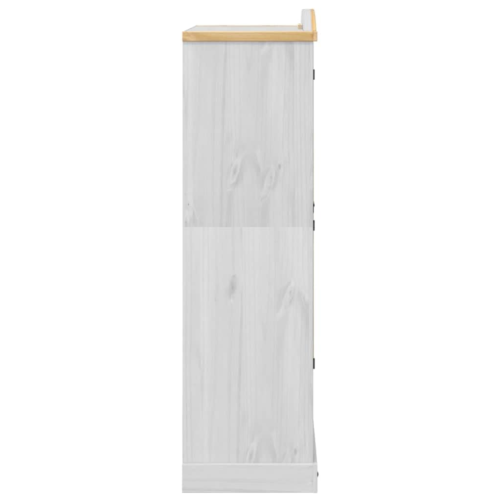 Kleiderschrank, Garderobenschrank mit Stauraum Metallgriff, Hochschrank für Schlafzimmer, Dielenschrank Weiß
