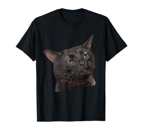 Cat Black Meme Dissoziated Funny Internet Gift T-Shirt