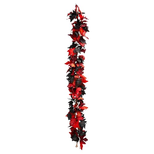 Generisch GHIRLAND of Otoño Hojas - 1,7 metros de hojas de arce rústicas en ratán, guirnalda artificial con hojas de arce en ratán | Decoración de otoño de colores para bodas en casa
