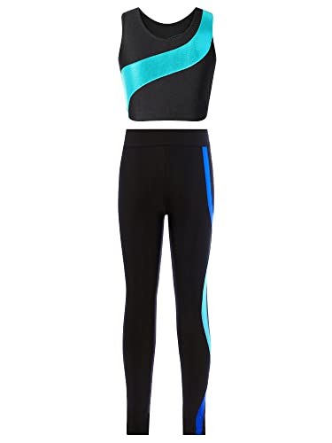 JEATHA Kids Girls Athletic Outfits Sleeveless Tank Tops with Yoga Leggings Pants 2 Pieces Activewear Set2