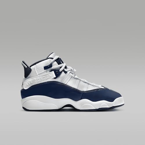 Jordan 6 Rings Big Kids' Shoes (323419-124, White/Neutral Grey/Midnight Navy)3