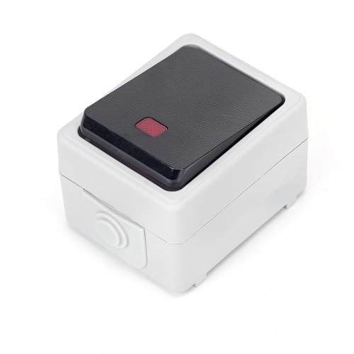 Interruptor de Superficie de 1 Llave y 2 vías, Color Gris; Ideal para controlar Luces y electrodomésticos en hogares y oficinas.