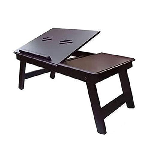 Image of Wooden Finish Standard Multi-Purpose Foldable Portable Bed Table (Brown), 53 cm , 30 cm
