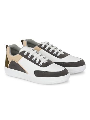 Image of STANPHORD Men Colourblock Chunky Sneakers | Synthetic Lace-Up Sports Casual Shoes | Rubber Sole | Streetwear Walking College Wear (TPBT 8011)