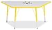 Jonti-Craft Berries 6438JCA114 Trapezoid Activity Tables, A-Height (24"-31" Adjustable Height), 24" x 48", Gray/Orange/Gray