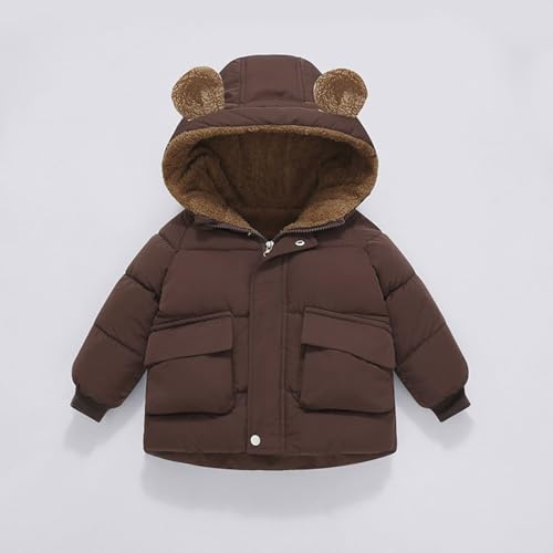 Toddler Baby Boys Girls Winter Coats Thickened Plush Lined Puffer Jacket Quilted Hooded Down Outerwear Windproof3