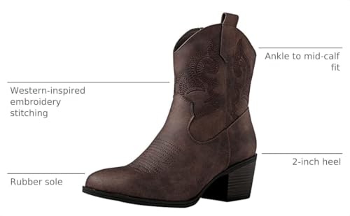 Image of GLOBALWIN Cowboy Boots For Women Short Ankle Boots
