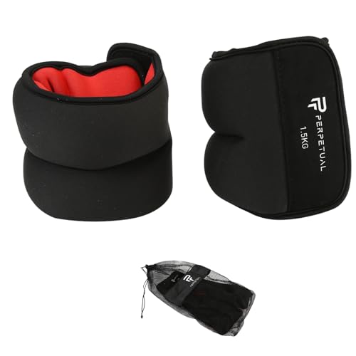 PERPETUAL® Pesas Ajustables para Tobillos y Muñecas - 2 unidades - Pesos: 1KG 2KG 3KG 4KG - Tobilleras y Muñequeras Lastradas con Peso - Hombre y Mujer - Entrenamiento Fuerza - Fitness - Recuperación