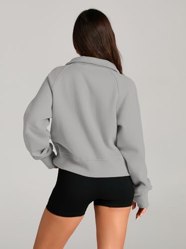 Image of AUTOMET Womens Sweatshirts Half Zip Cropped Pullover Fleece Quarter Zipper Hoodies 2026 Fall Fashion Outfits Clothes