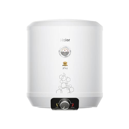 Haier PV1 15 Litre 5 Star Rated Storage Water Heater (Geyser) with Pipe Free Installation Temperature Indicator ABS Body Shock Proof Glasslined Tank| 3-Yr Warranty| White| Suitable High Rise Buildings Haier PV1 15 Litre 5 Star Rated Storage Water Heater (Geyser) with Pipe Free Installation Temperature Indicator ABS Body Shock Proof Glasslined Tank| 3-Yr Warranty| White| Suitable High Rise Buildings