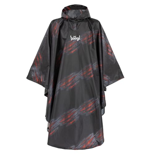 Baagl Regenponcho für Männer – Wasserdichtes Regencape mit Kapuze & reflektierenden Elementen – Regenmantel für Jungen & Herren – Ideal auch für Fahrrad & Outdoor (Volcano, L, 164)