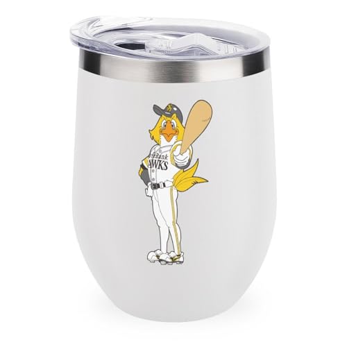 ワインタンブラー 福岡ソフトバンクホークス 野球応援 卵殻カップ タンブラー 350ml U字型 コーヒーカップ 蓋付き ステンレス製 魔法瓶 保冷 保温 水筒 直飲み 応援グッズ プレゼント