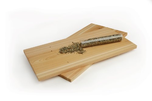 Steven Raichlen Best of BBQ Cedar 2-Plank Salmon Set with Spices