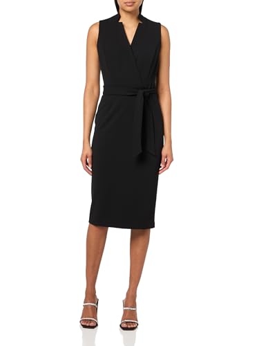 Calvin Klein Women's Crepe Collared Neck Self Tie Dress