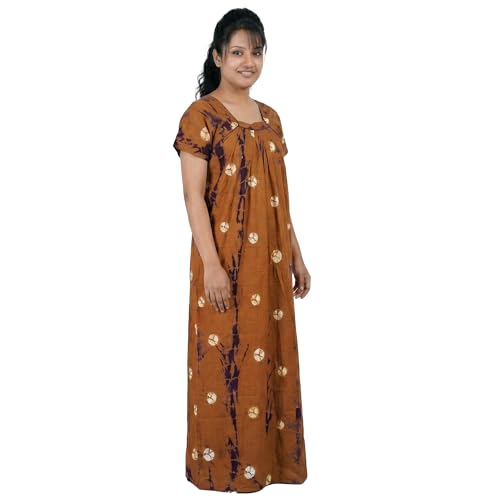 Image of Women's Cotton Printed Maxi Nighty