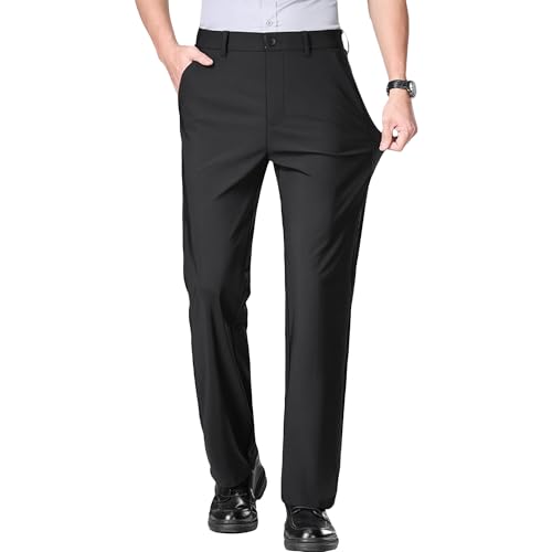 Men's Dress Pants Men Straight Leg Stretch Business Dress Pants Suit Pant for Formal & Business