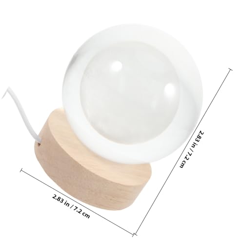 Lámpara de noche SUPVOX esfera 8cm con base de madera miniatura 2