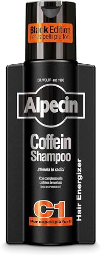 Alpecin Caffeine Shampoo C1 Black Edition - 2 x 250 ml - med en ny doft | Naturlig hårväxt...