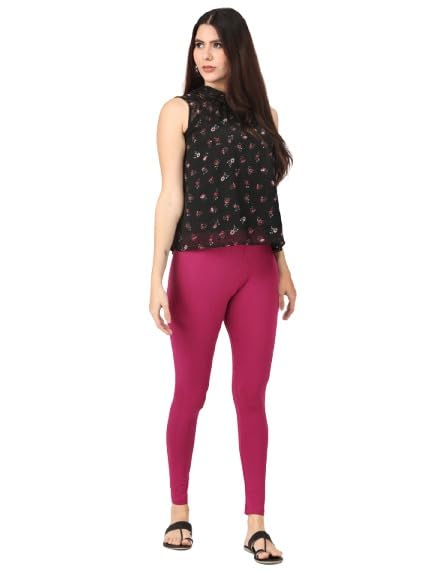 Image of Robinbosky Premium Stretchable Cotton Ankle Legging for Women | Suitable for Formal wear & Casual wear | High-End Elastic Makes The Leggings Squat Proof and Durable for Travel, Yoga, & Workout.
